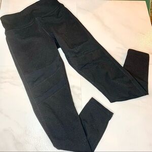 Zella girls black mesh panel leggings small 7/8